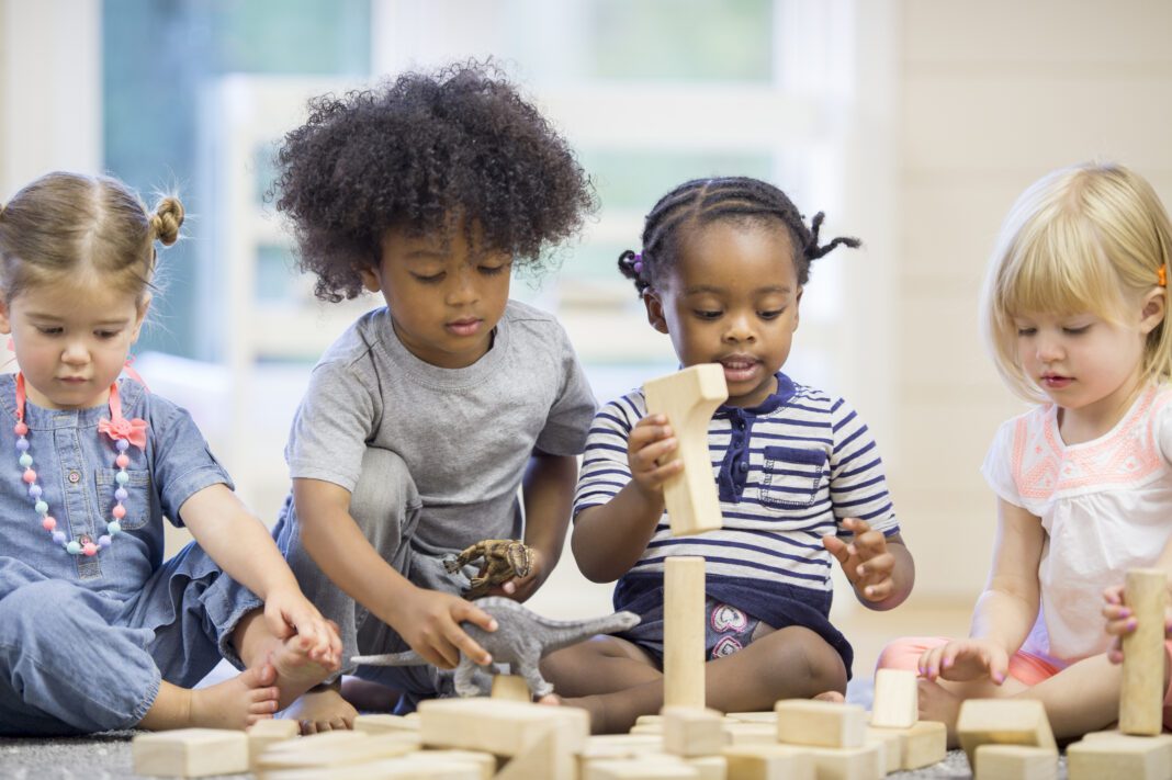 Kids Playing with Building Blocks