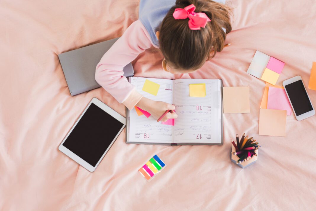 Young teenager girl alone at home childhood